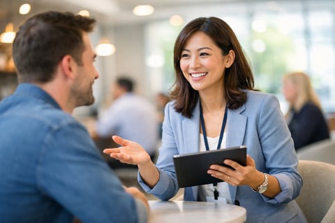 Market Researcher Interview in Modern Caf