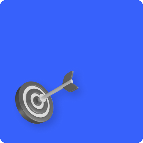 target icon 3d with a blue background